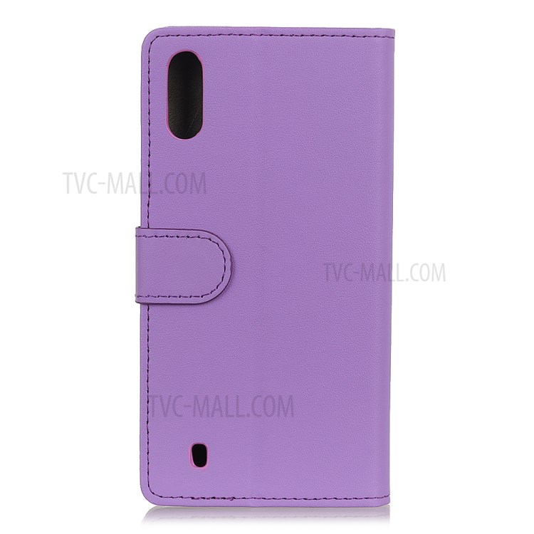Wallet Leather Stand Shell Case for Samsung Galaxy A01 - Purple-1