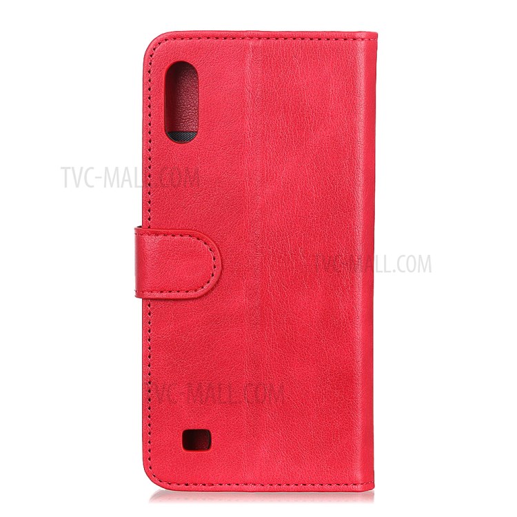 Wallet Leather Stand Case for Samsung Galaxy A01 - Red-6