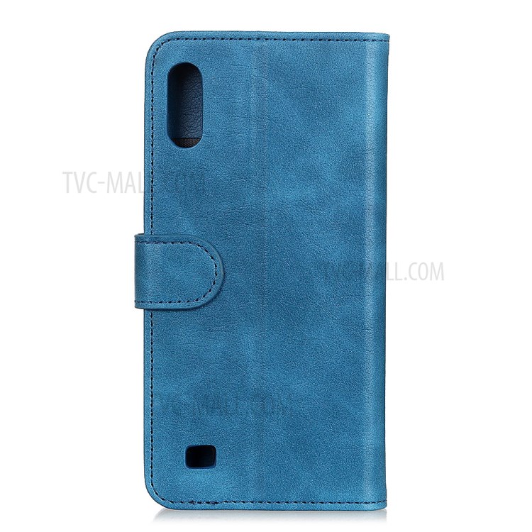 Wallet Leather Stand Case for Samsung Galaxy A01 - Blue-6