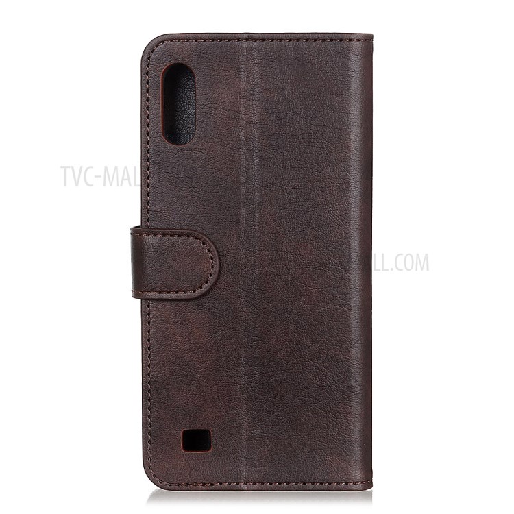 Wallet Leather Stand Case for Samsung Galaxy A01 - Brown-6