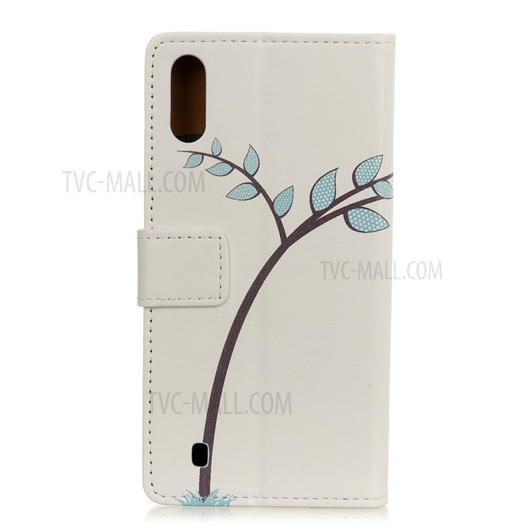 Pattern Printing PU Leather Wallet Stand Phone Case for Samsung Galaxy A01 - Couple Owls-2