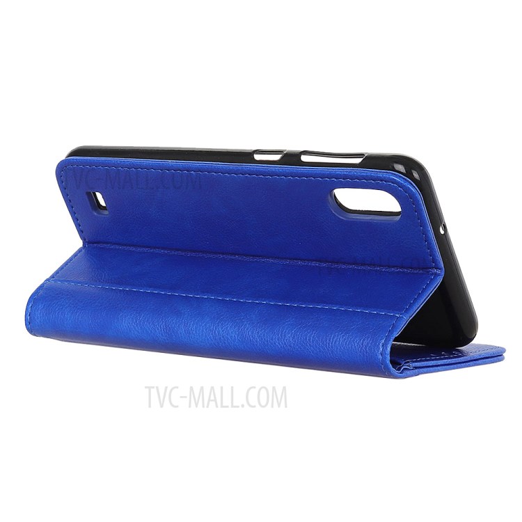 Auto-absorbed Litchi Texture Leather Wallet Case for Samsung Galaxy A01 - Blue-8