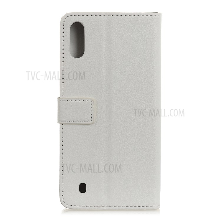 Litchi Texture Leather Cell Phone Protective Case for Samsung Galaxy A01 - White-10