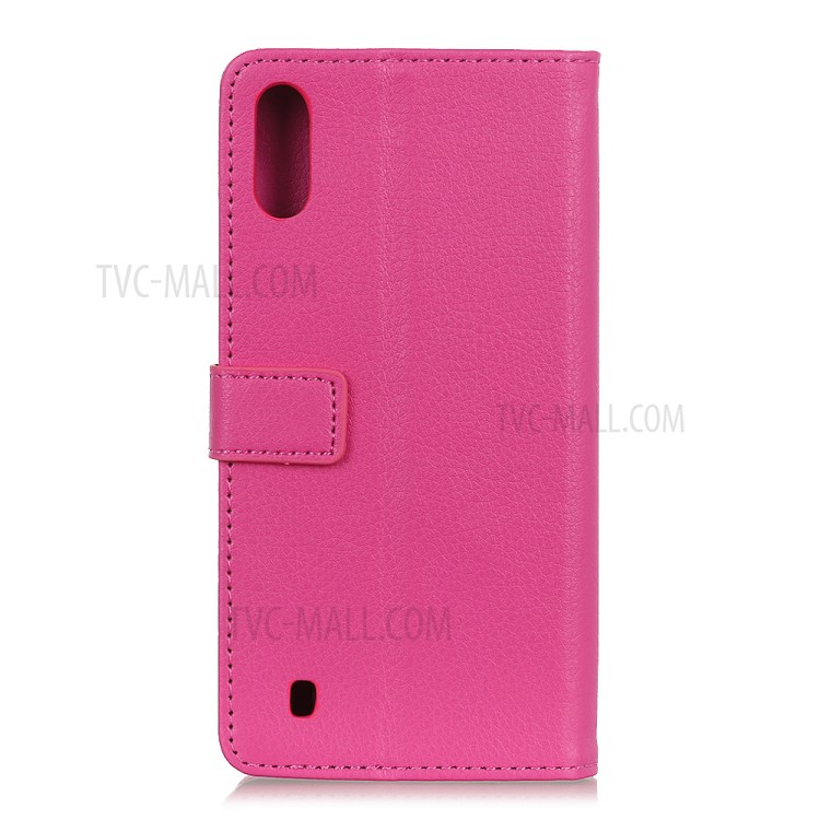 Litchi Texture Leather Cell Phone Protective Case for Samsung Galaxy A01 - Rose-10