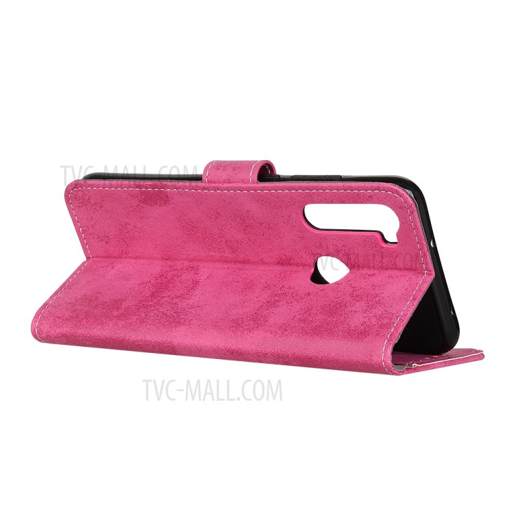 Vintage Style Leather Wallet Case for Samsung Galaxy A21 - Rose-11