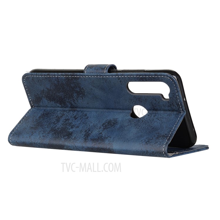 Vintage Style Leather Wallet Case for Samsung Galaxy A21 - Blue-11