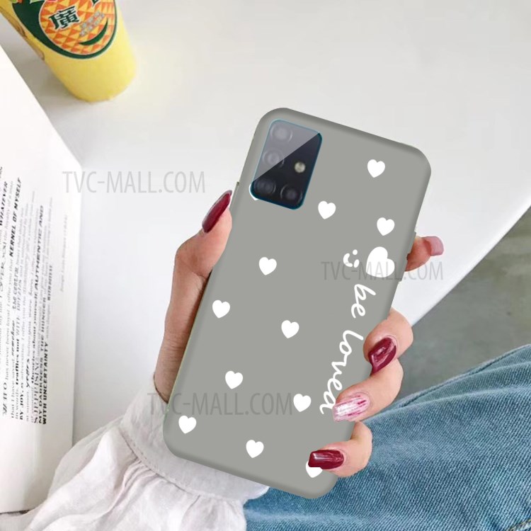 Smile Heart Pattern Matte TPU Телефона Для Samsung Galaxy A71 - Серый-5