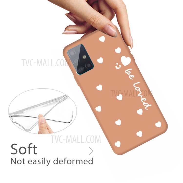 Smile Heart Pattern Matte TPU Phone Case for Samsung Galaxy A71 - Orange-4