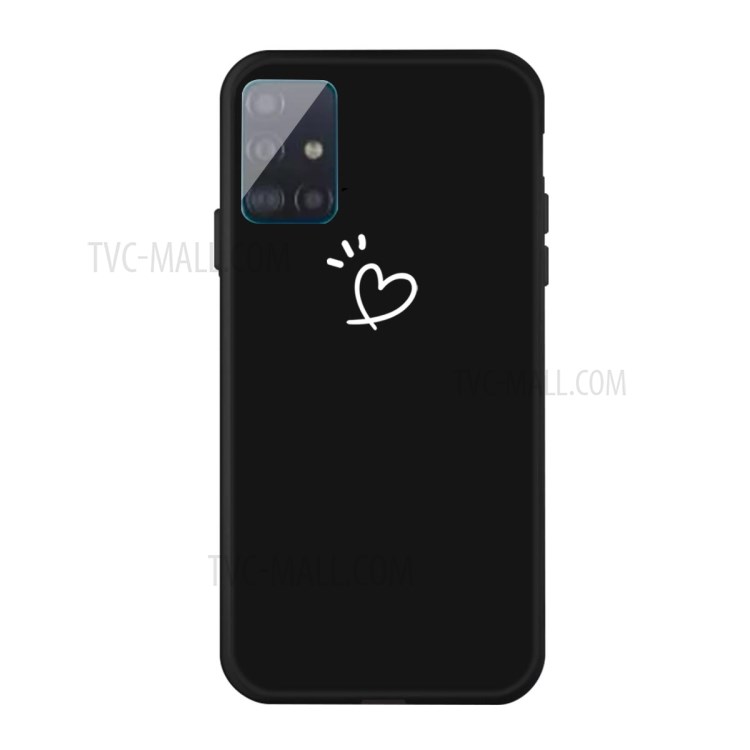 Heart Pattern Matte TPU Phone Case for Samsung Galaxy A51 - Black-1