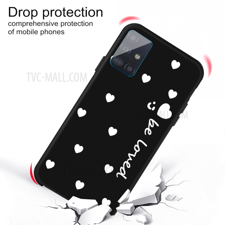 Smile Heart Pattern Matte TPU Phone Case for Samsung Galaxy A51 - Black-3
