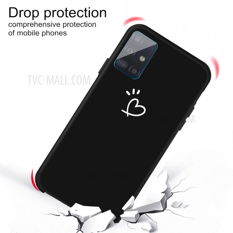 Lindo Patrón de Corazón Matte Tpu Telephip Para Samsung Galaxy A71 - Negro-3