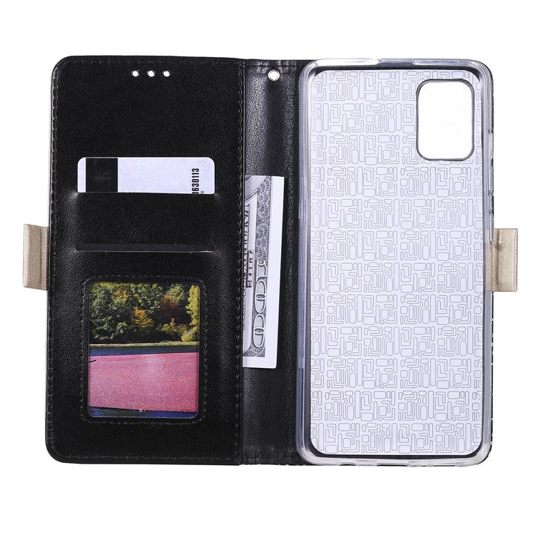 Lace Flower Pattern Zipper Pocket Leather Wallet Stand Case for Samsung Galaxy A71 - Black-3