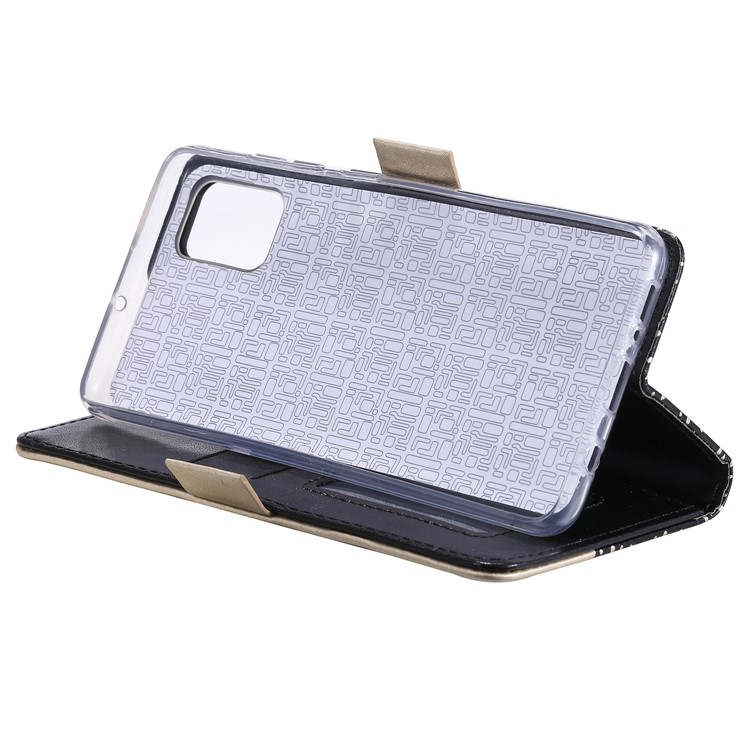 Lace Flower Pattern Zipper Pocket Leather Wallet Stand Case for Samsung Galaxy A71 - Black-4