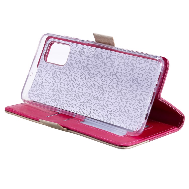 Lace Flower Pattern Zipper Pocket Wallet Leather Stand Case for Samsung Galaxy A51 - Rose-4