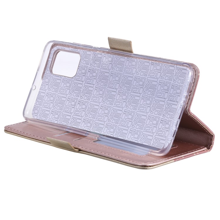Lace Flower Pattern Zipper Pocket Wallet Leather Stand Case for Samsung Galaxy A51 - Pink-4