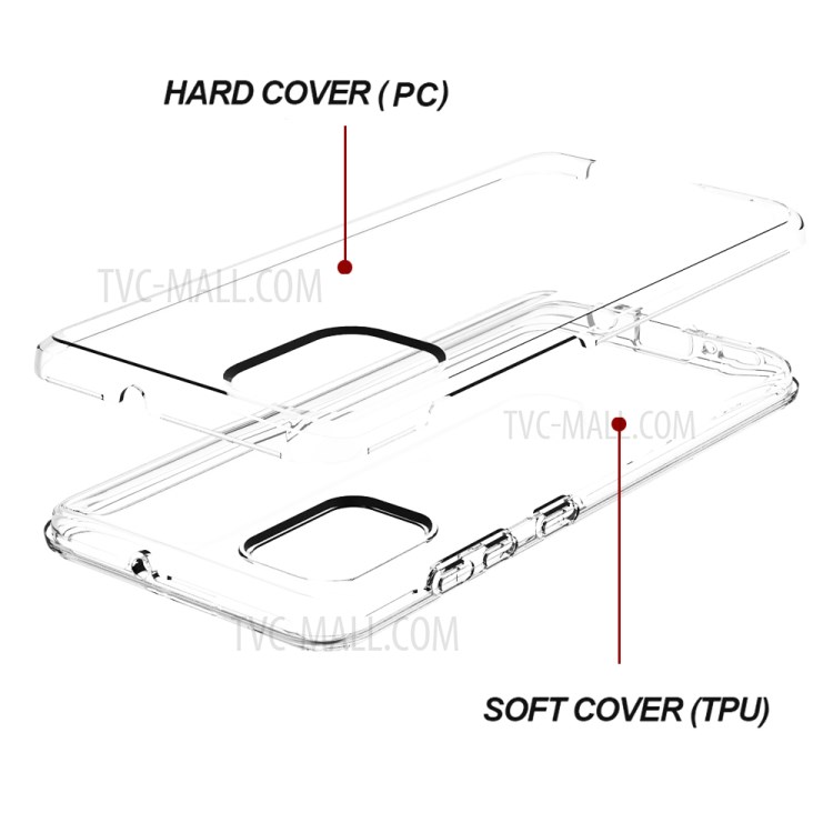 Transparent PC + TPU 2-in-1 Combo Mobile Phone Cover for Samsung Galaxy A71-5