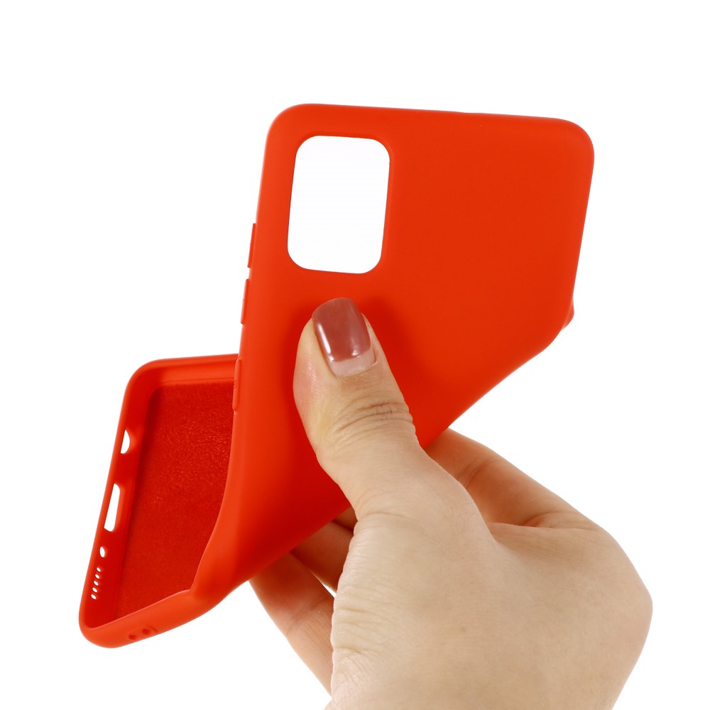Caixa De Protecção De Silicone Líquido Para Samsung Galaxy A71 - Vermelho-3