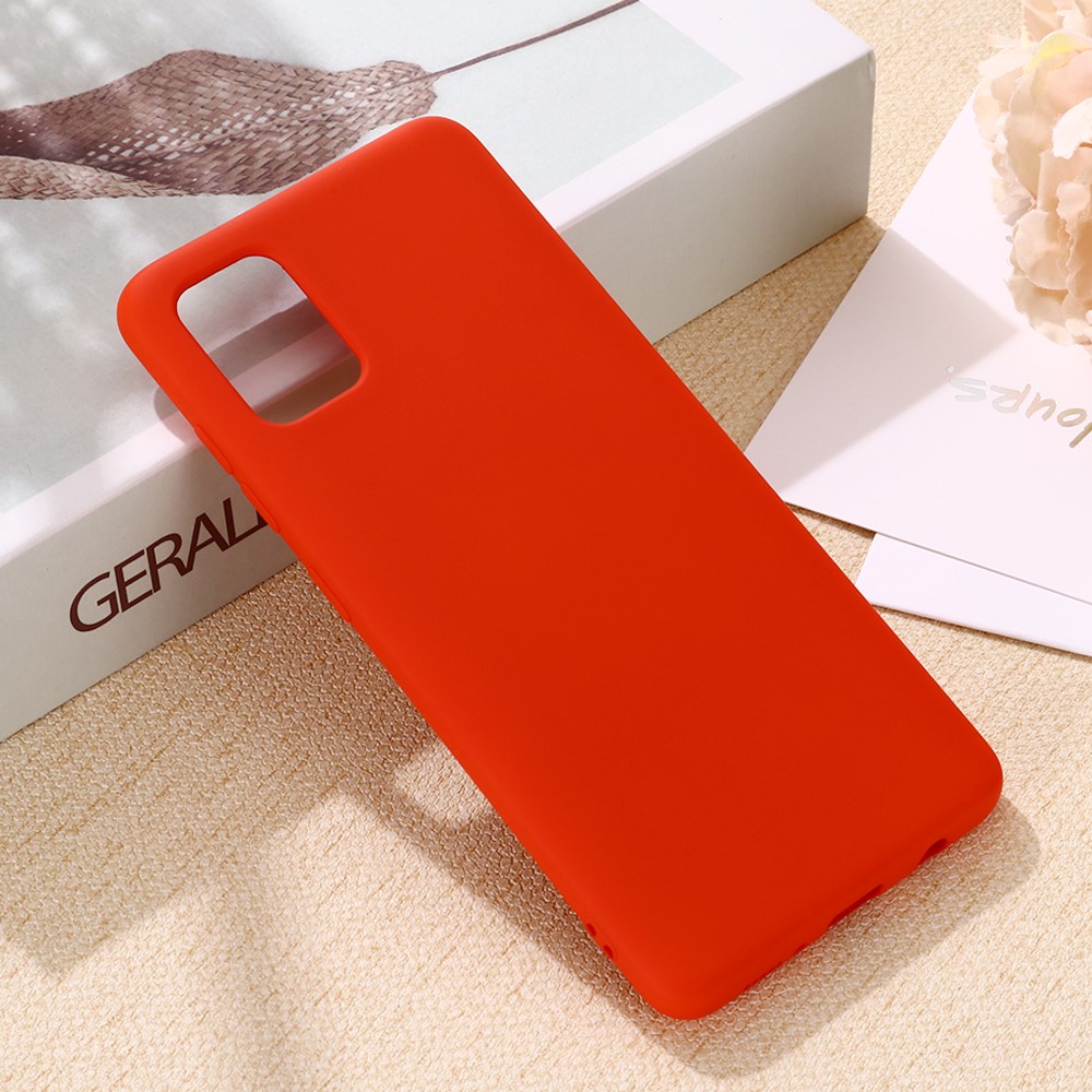 Funda Protectora De Silicona Líquida Para Samsung Galaxy A71 Diseño De Color Sólido Accesorio De Teléfono - Rojo