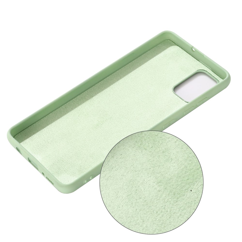 Capa Protetora De Silicone Líquido Para Samsung Galaxy A71 Acessório De Telefone De Design De Cor Sólida - Verde-2