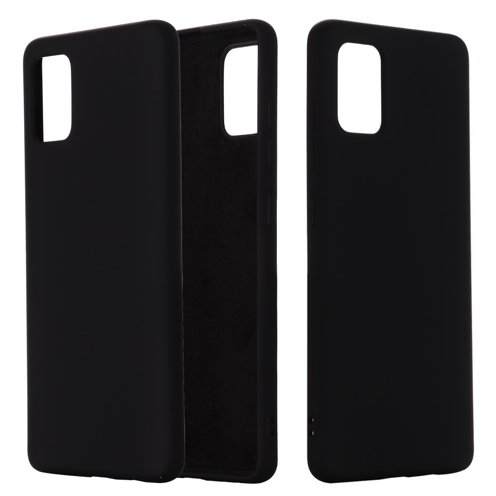 Liquid Silicone Protective Case for Samsung Galaxy A71 - Black-1