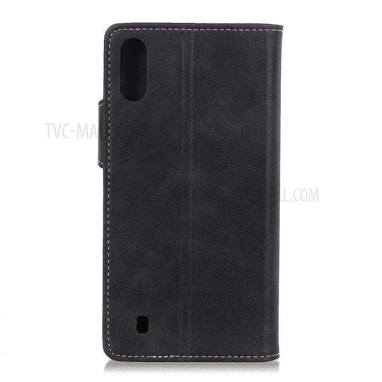 S-shape Surface PU Leather Phone Case for Samsung Galaxy A01 - Black-10