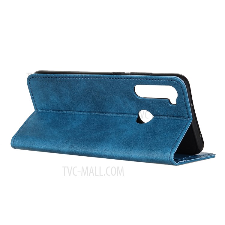 Wallet Stand PU Leather Magnetic Flip Case for Samsung Galaxy A21 - Blue-7
