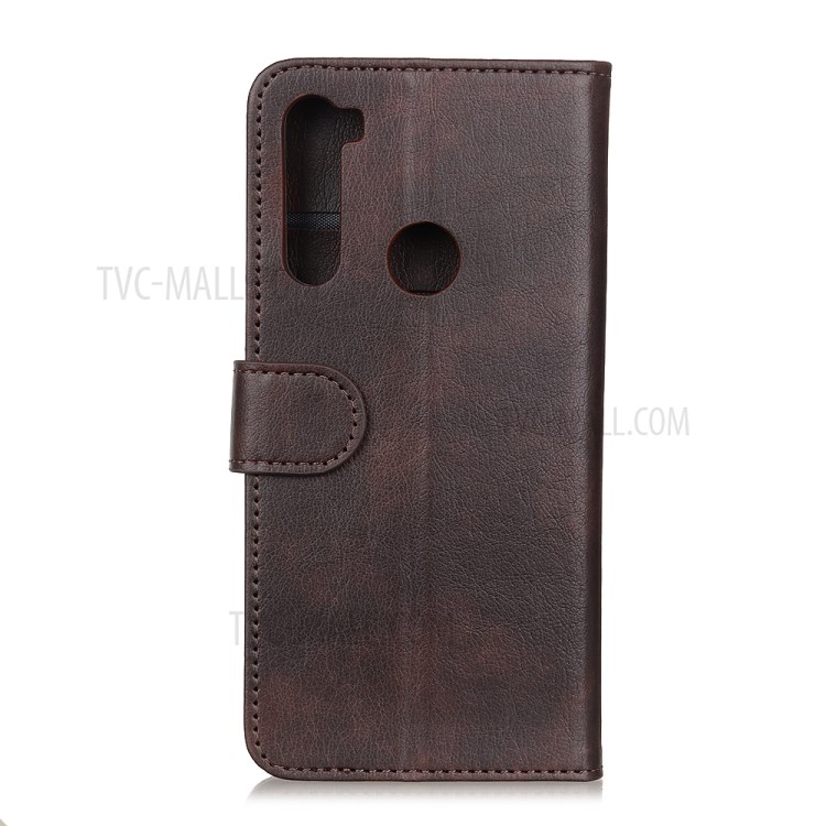 Wallet Stand PU Leather Magnetic Flip Case for Samsung Galaxy A21 - Coffee-6