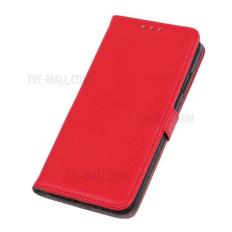 Litchi Texture Leather Cell Phone Protective Case for Samsung Galaxy A21 - Red-5