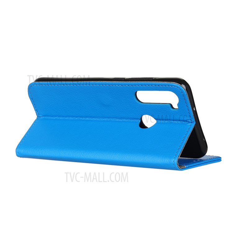 Litchi Texture Leather Cell Phone Protective Case for Samsung Galaxy A21 - Blue-11