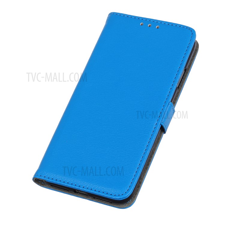 Litchi Texture Leather Cell Phone Protective Case for Samsung Galaxy A21 - Blue-5