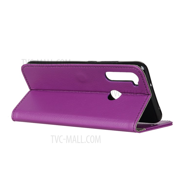 Litchi Texture Leather Cell Phone Protective Case for Samsung Galaxy A21 - Purple-11