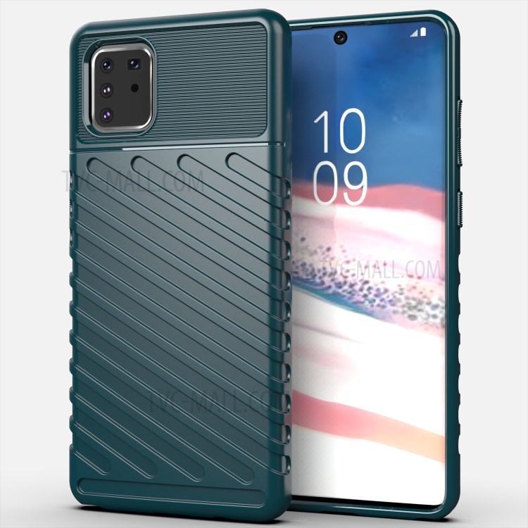 Thunder Series Twill Texture Soft TPU Cover Phone Shell for Samsung Galaxy A81/Note 10 Lite - Green