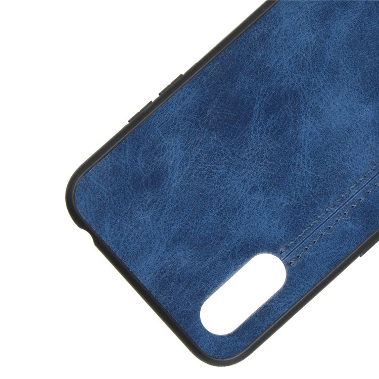 PU Leather Coated PC + TPU Casing for Samsung Galaxy A01 - Blue-2