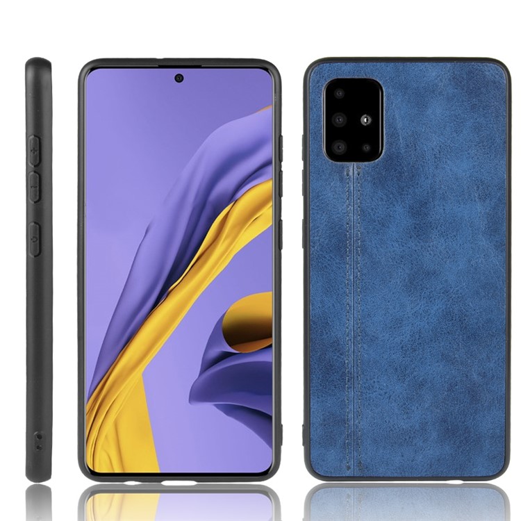 Leather Coated PC + TPU Casing for Samsung Galaxy S20 - Blue-1