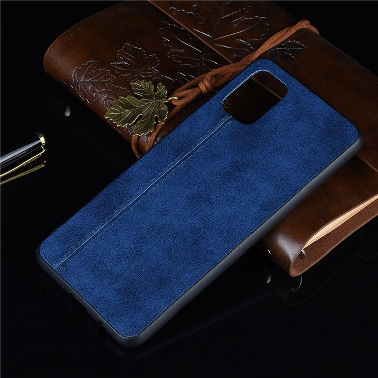 Leather Coated PC + TPU Casing for Samsung Galaxy S20 - Blue-6