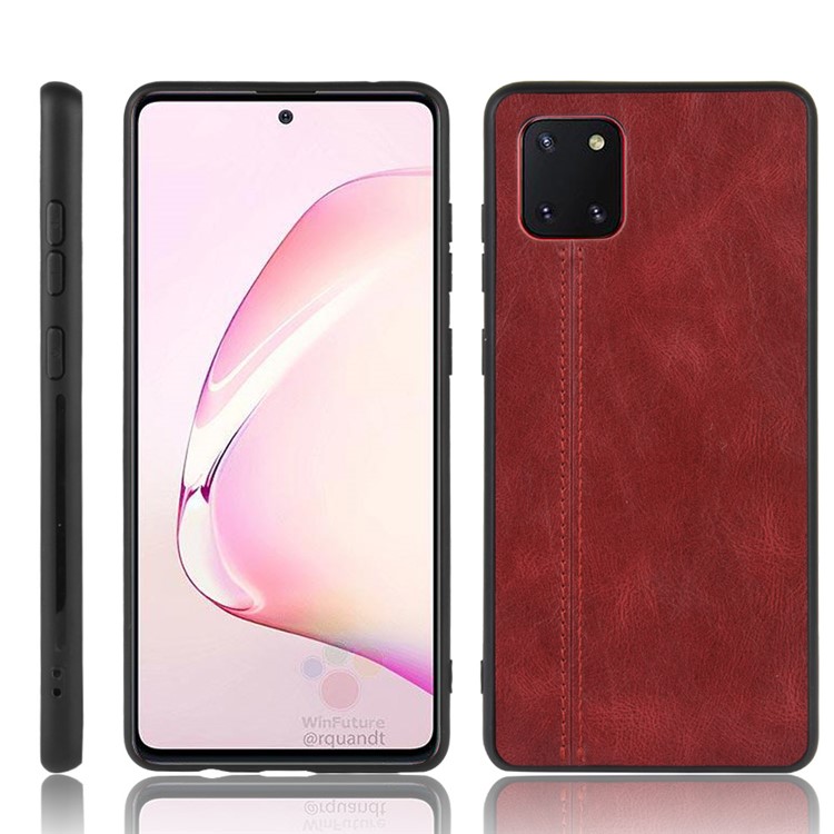 PU Кожаный PC + TPU Cover Cover Copking Для Samsung Galaxy A81/Note 10 Lite/M60S - Красный