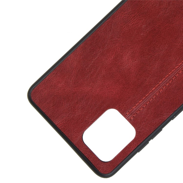 PU Leather Coated PC + TPU Cell Phone Cover Casing for Samsung Galaxy A81/Note 10 Lite/M60S - Red-2