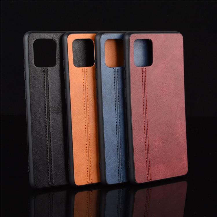PU Leather Coated PC + TPU Cell Phone Cover Casing for Samsung Galaxy A81/Note 10 Lite/M60S - Red-8