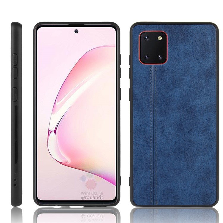 PU Leather Coated PC + TPU Cell Phone Cover Casing for Samsung Galaxy A81/Note 10 Lite/M60S - Blue-1