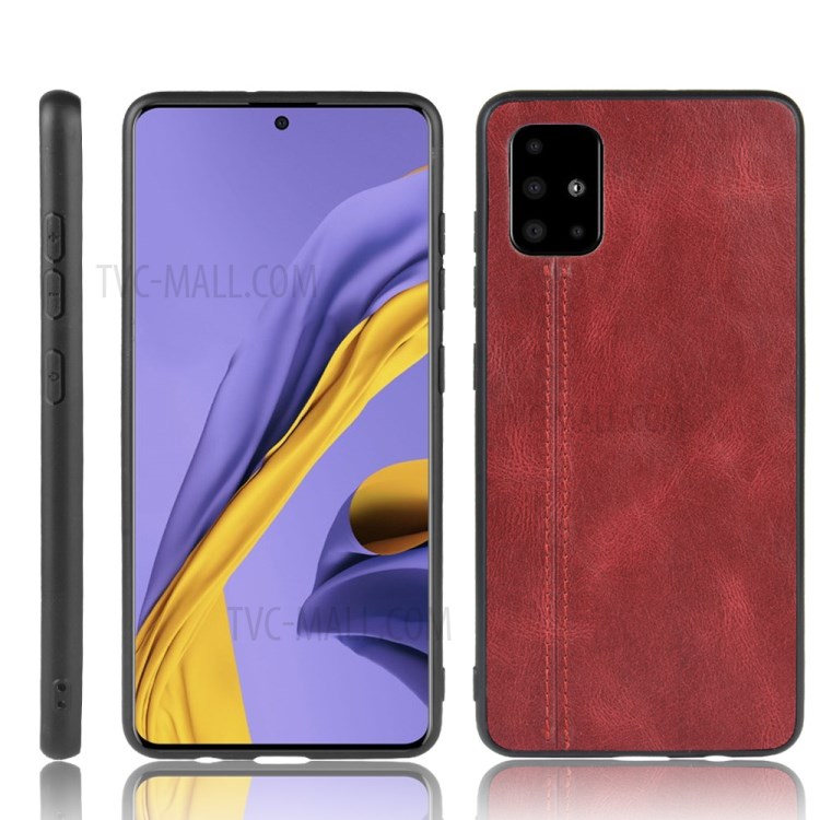 PU Leather Coated PC + TPU Mobile Phone Cover Casing for Samsung Galaxy S20 Ultra - Red-1