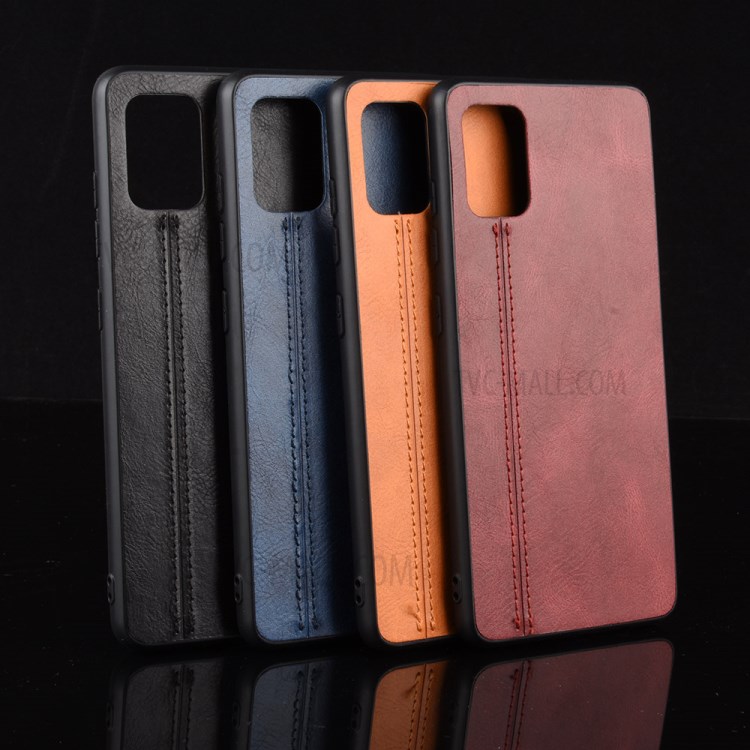 PU Leather Coated PC + TPU Mobile Phone Cover Casing for Samsung Galaxy S20 Ultra - Red-8