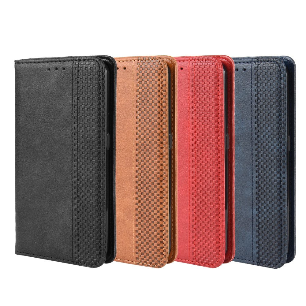 Vintage Style Wallet Leather Stand Case for Samsung Galaxy A01 - Black-9