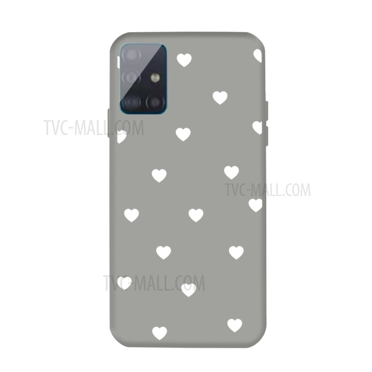Small Love Hearts Pattern Printing Matte TPU Back Case for Samsung Galaxy A51 - Grey-1