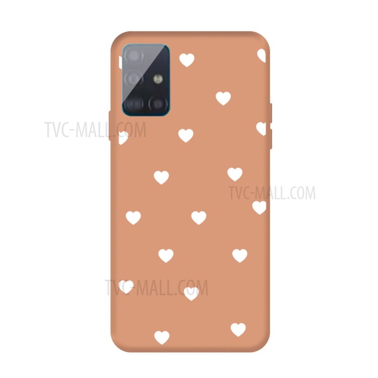 Small Love Hearts Pattern Printing Matte TPU Back Case for Samsung Galaxy A51 - Coral-1