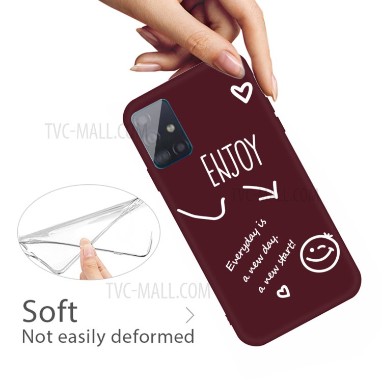 Letters Printing Matte TPU Phone Casing for Samsung Galaxy A71 A715 - Wine Red-4