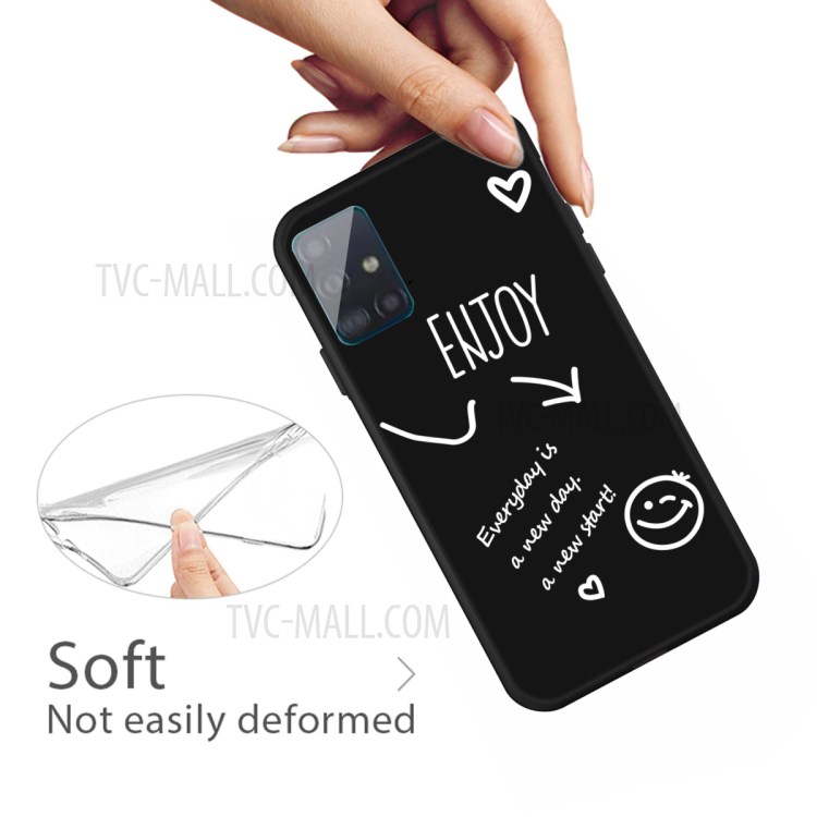 Letters Printing Matte TPU Phone Cover for Samsung Galaxy A51 - Black-4