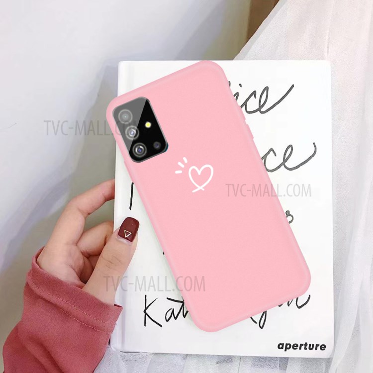 Love Heart Pattern Printing Matte TPU Phone Shell for Samsung Galaxy S20 Plus - Pink-2