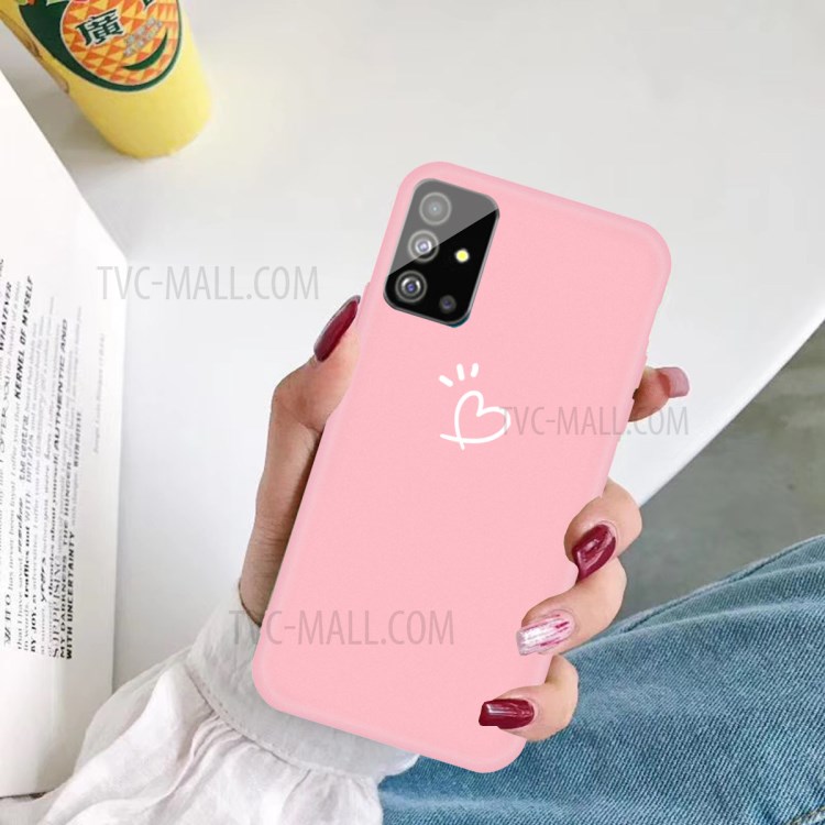 Love Heart Pattern Printing Matte TPU Phone Shell for Samsung Galaxy S20 Plus - Pink-5