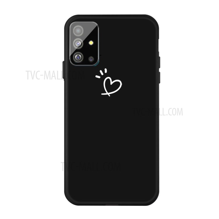 Love Heart Pattern Printing Matte TPU Phone Shell for Samsung Galaxy S20 Plus - Black-1