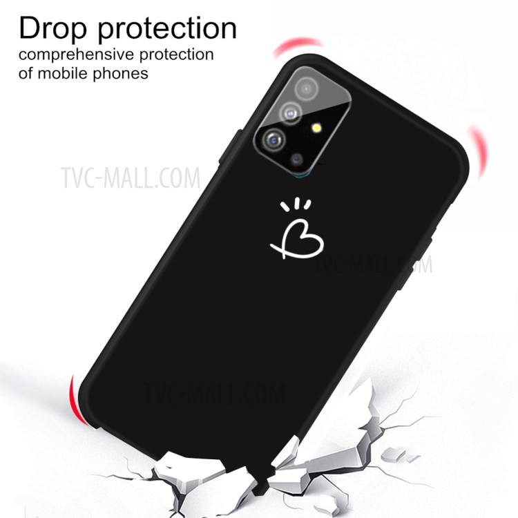 Love Heart Pattern Printing Matte TPU Phone Shell for Samsung Galaxy S20 Plus - Black-3